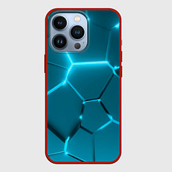 Чехол для iPhone 13 Pro Ледяные неоновые геометрические плиты, цвет: 3D-красный