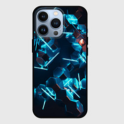 Чехол для iPhone 13 Pro Неоновая змейка, цвет: 3D-черный