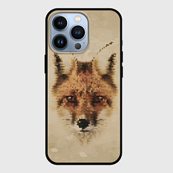 Чехол для iPhone 13 Pro Полигональная голова лисы, цвет: 3D-черный