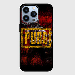 Чехол для iPhone 13 Pro PUBG red theme, цвет: 3D-черный