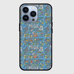 Чехол для iPhone 13 Pro Стили музыки, цвет: 3D-черный