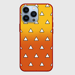 Чехол для iPhone 13 Pro Оранжевое кимоно с треугольниками - Зеницу клинок, цвет: 3D-красный