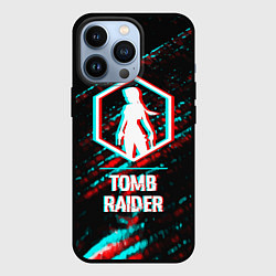 Чехол для iPhone 13 Pro Tomb Raider в стиле glitch и баги графики на темно, цвет: 3D-черный