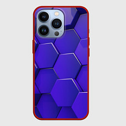 Чехол для iPhone 13 Pro Большие объёмные соты, цвет: 3D-красный