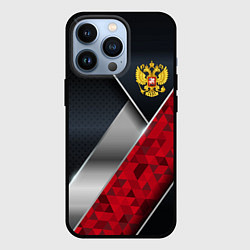 Чехол для iPhone 13 Pro Red & black Russia, цвет: 3D-черный