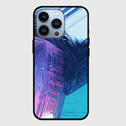 Чехол для iPhone 13 Pro Абстрактные ледяные кубы - Розовый и синий, цвет: 3D-черный