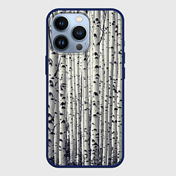 Чехол для iPhone 13 Pro Русские берёзки - роща, цвет: 3D-тёмно-синий