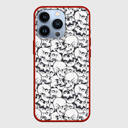 Чехол для iPhone 13 Pro Череп с глазными белками, цвет: 3D-красный