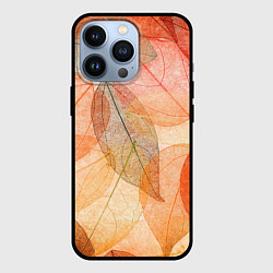 Чехол для iPhone 13 Pro Осенние прозрачные листья, цвет: 3D-черный