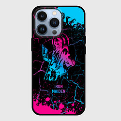 Чехол для iPhone 13 Pro Iron Maiden - neon gradient, цвет: 3D-черный