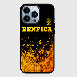 Чехол для iPhone 13 Pro Benfica - gold gradient: символ сверху, цвет: 3D-черный