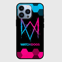 Чехол для iPhone 13 Pro Watch Dogs - neon gradient, цвет: 3D-черный