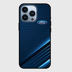Чехол для iPhone 13 Pro Ford Абстракция карбон, цвет: 3D-черный