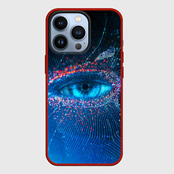 Чехол для iPhone 13 Pro Цифровой глаз, цвет: 3D-красный