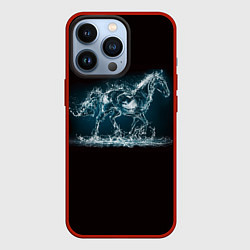 Чехол для iPhone 13 Pro Лошадь из водяных капель, цвет: 3D-красный
