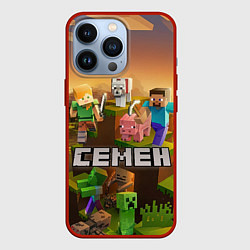 Чехол для iPhone 13 Pro Семен Minecraft, цвет: 3D-красный