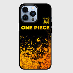 Чехол для iPhone 13 Pro One Piece - gold gradient: символ сверху, цвет: 3D-черный