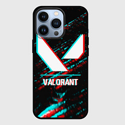 Чехол iPhone 13 Pro Valorant в стиле glitch и баги графики на темном ф