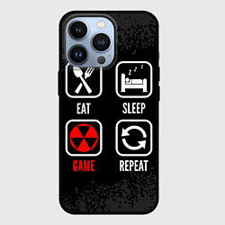 Чехол для iPhone 13 Pro Eat, sleep, Fallout, repeat, цвет: 3D-черный