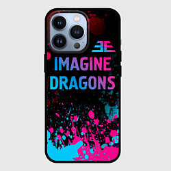 Чехол iPhone 13 Pro Imagine Dragons - neon gradient: символ сверху