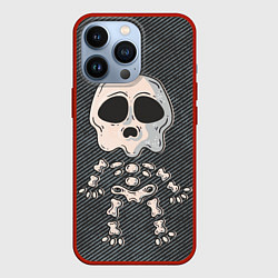 Чехол для iPhone 13 Pro Скелетон, цвет: 3D-красный