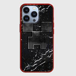 Чехол для iPhone 13 Pro Minecraft black, цвет: 3D-красный