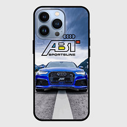 Чехол для iPhone 13 Pro Audi ABT - sportsline на трассе, цвет: 3D-черный