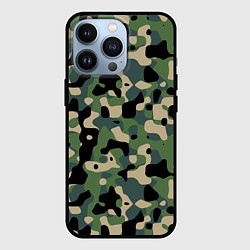 Чехол для iPhone 13 Pro Камуфляж WW2 US Summer Verdant, цвет: 3D-черный