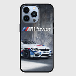 Чехол для iPhone 13 Pro BMW M4 GT4 - racing team - motorsport, цвет: 3D-черный