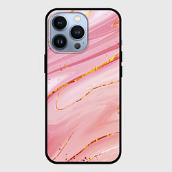 Чехол для iPhone 13 Pro Коралловый мрамор, цвет: 3D-черный