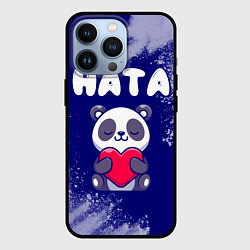 Чехол для iPhone 13 Pro Ната панда с сердечком, цвет: 3D-черный