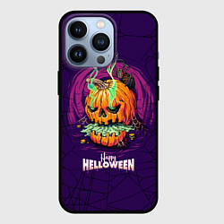 Чехол для iPhone 13 Pro Злобная тыква Хэллоуин, цвет: 3D-черный