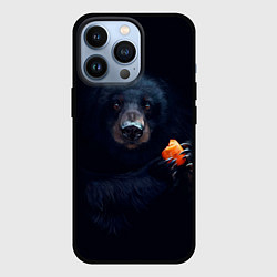 Чехол для iPhone 13 Pro Медведь с морковкой, цвет: 3D-черный