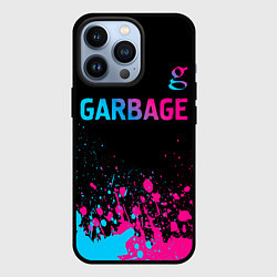 Чехол для iPhone 13 Pro Garbage - neon gradient: символ сверху, цвет: 3D-черный