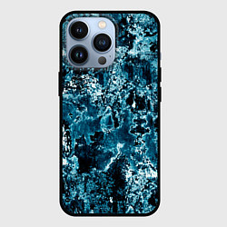 Чехол для iPhone 13 Pro Гранж - абстрактные синие разводы, цвет: 3D-черный