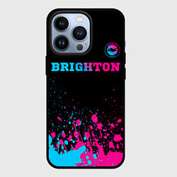 Чехол для iPhone 13 Pro Brighton - neon gradient: символ сверху, цвет: 3D-черный