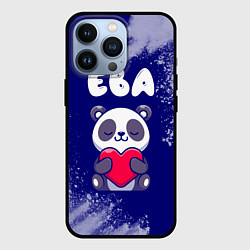Чехол для iPhone 13 Pro Ева панда с сердечком, цвет: 3D-черный