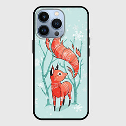 Чехол iPhone 13 Pro Лисица в снежном лесу