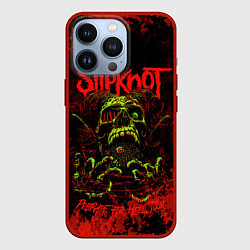 Чехол для iPhone 13 Pro Slipknot череп, цвет: 3D-красный