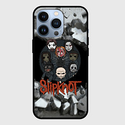 Чехол для iPhone 13 Pro Slipknot объемные плиты black, цвет: 3D-черный