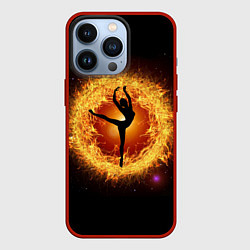 Чехол для iPhone 13 Pro Танец балерины в огненном шаре, цвет: 3D-красный