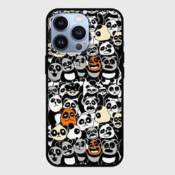 Чехол для iPhone 13 Pro Злобные панды, цвет: 3D-черный