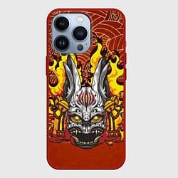 Чехол для iPhone 13 Pro Огненный кролик, цвет: 3D-красный