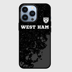 Чехол iPhone 13 Pro West Ham sport на темном фоне: символ сверху