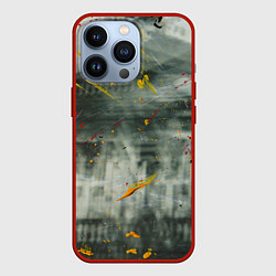 Чехол iPhone 13 Pro Абстрактный силуэт дома и краски на поверхности