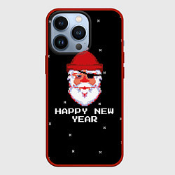 Чехол для iPhone 13 Pro Дед мороз с повязкой, цвет: 3D-красный