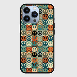 Чехол для iPhone 13 Pro Peace symbol pattern, цвет: 3D-черный