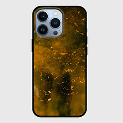 Чехол для iPhone 13 Pro Чёрный туман и золотые краски, цвет: 3D-черный