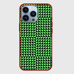 Чехол iPhone 13 Pro Чёрно-зелёная оптическая иллюзия