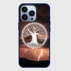 Чехол для iPhone 13 Pro Yggdrasil white rune, цвет: 3D-тёмно-синий